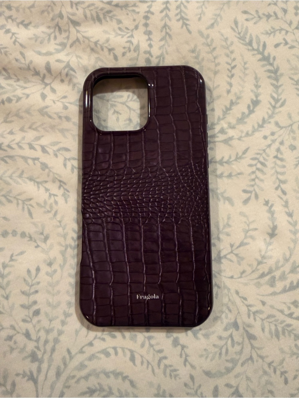 Fragola Dark Purple Croc-Texture Phone Case